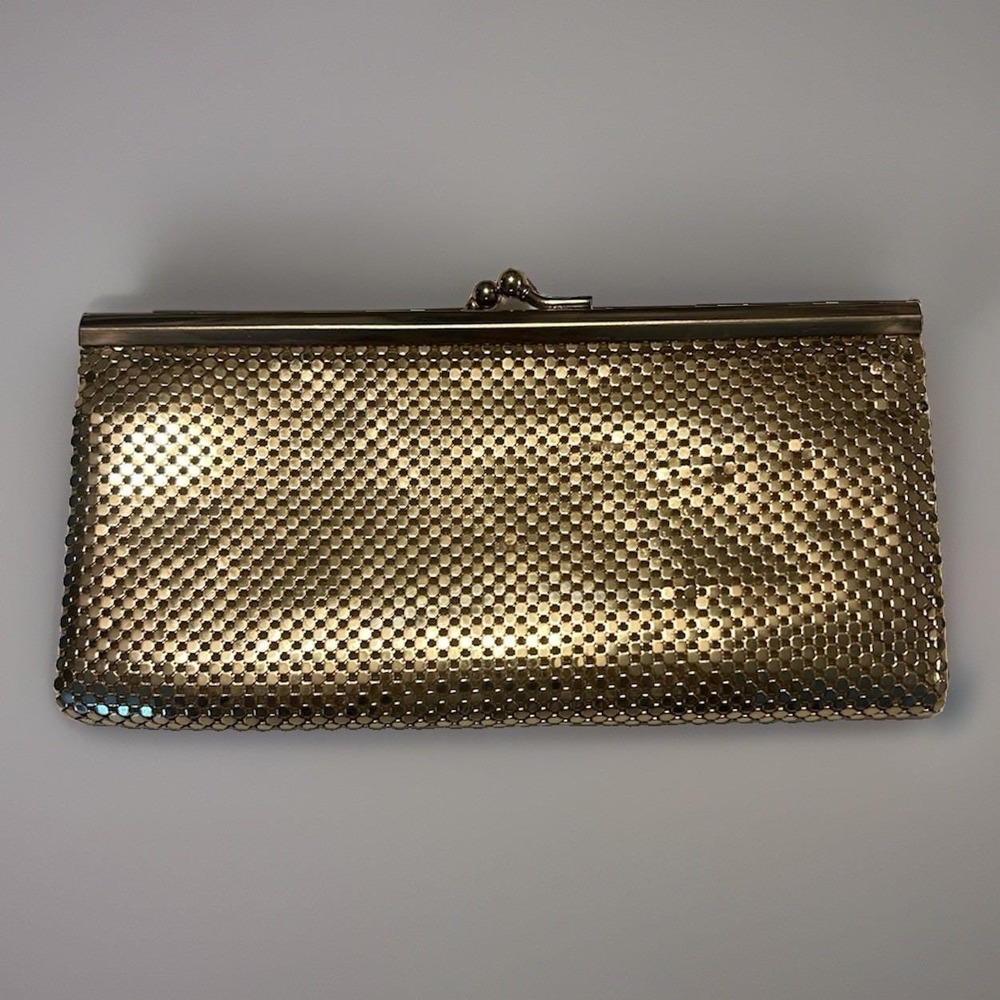 VINTAGE OROTON Gold Metal Mesh Clutch/wallet Bag West Germany 1970s